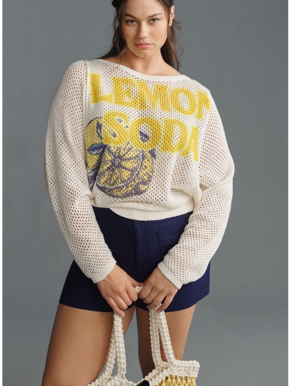Pilcro mesh stitch crew neck sweater - Picture 5 of 5